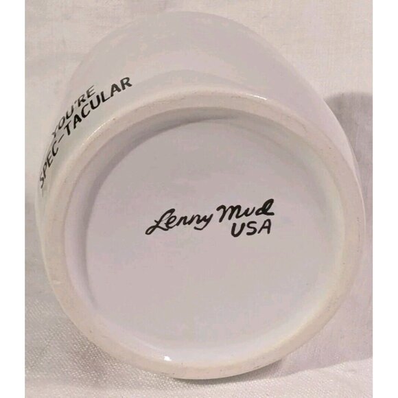 Lenny Mud Eyeglass Holder You're Spectacular Ceramic Red Lips Pencil Cup Planter - Picture 4 of 14